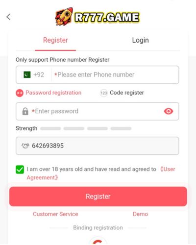 r777-register App